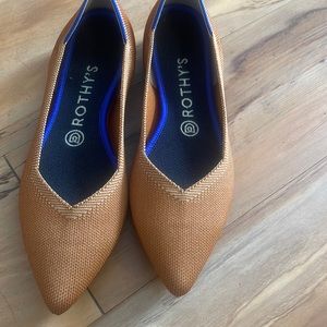 Rothy’s fawn colored pointed toe flats size 8.5.